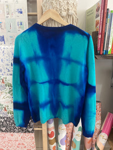 Button Down Shibori Hand Dyed Vintage Cashmere Sweater